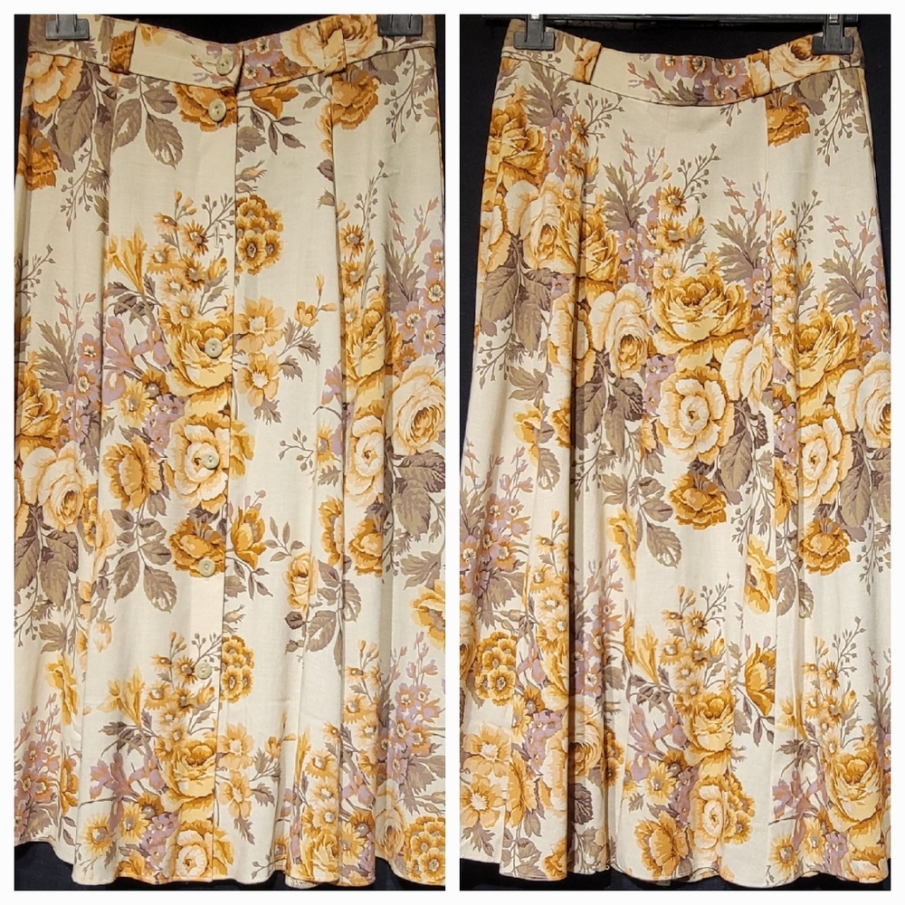 St.michael vintage floral mid-length front buttons. Size 12( eur:40)
